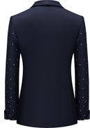 Slim Fit Micro-Textured Navy Crystal Double-Breasted Suit (2-Piece)