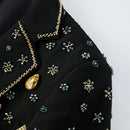Heavily Hand-Embellished Black & Gold Tuxedo Jacket