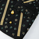 Heavily Hand-Embellished Black & Gold Tuxedo Jacket
