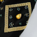 Heavily Hand-Embellished Black & Gold Tuxedo Jacket