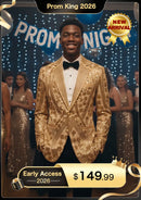 Chaqueta de lujo con lentejuelas doradas y estrella de seis puntas para hombre