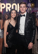 Men's Starry Sequin Black Luxury Tuxedo