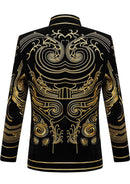 Smoking en velours noir et doré pour homme, style élégant et luxueux