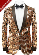 Men's Fashion Fringed Sequin Tassels Rose Gold Blazer