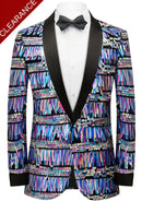 Men's 2-Piece Fashion Fringed Sequin Tassels Colorful Tuxedo