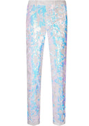 Men's 2-Piece Shawl Lapel in Satin Blue and White Sequin Tuxedo