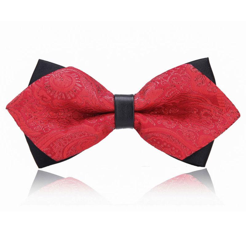 Men's Classic Paisley Pattern Red Bow Tie