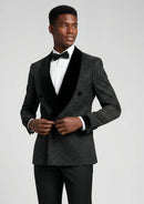 Men's 2-Piece Starry Black Smoking Suit