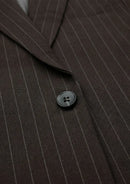 Men's 3-Piece Striped Dark Brown Suit with a Coffee-colored Vest