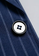 Men's 3-Piece Striped Navy Suit with a Gray Vest