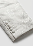 Smoking de mariage 3 pièces pour homme en jacquard argenté blanc