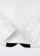Men's 3-Piece Shawl Collar Leaf Jacquard White Tuxedo Set