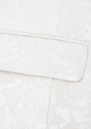 Men's 3-Piece Shawl Collar Leaf Jacquard White Tuxedo Set