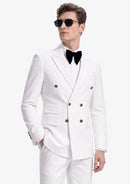 Pristine White Double-Breasted Suit (2-Piece)