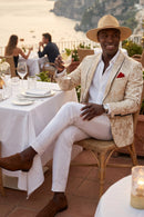 Men's 2-Piece One Button Pearl Luster Shawl Lapel Champagne Wedding Tuxedo
