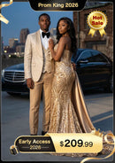 Men's 3-Piece Damask Jacquard Champagne Wedding Suit