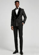 Men's 2-Piece Starry Black Smoking Suit