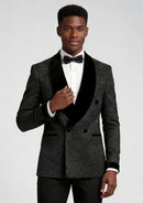 Men's 2-Piece Starry Black Smoking Suit