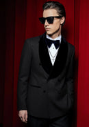 Men's 2-Piece Starry Black Smoking Suit