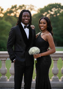 Men's 2-Piece Starry Black Smoking Suit