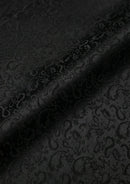 Traje de fiesta de 3 piezas con cuello tradicional y estampado paisley negro para hombre