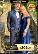 Men's 3-Piece Traditional Collar Navy Paisley Fitted Party Tuxedo