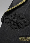 Men's 3-Piece Shawl Lapel Floral Jacquard Black Tuxedo