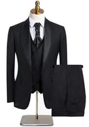 Men's 3-Piece Shawl Lapel black Tuxedo