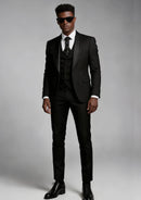 Men's 3-Piece Shawl Lapel black Tuxedo