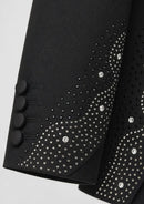 Men's Rhinestone Embellishments 3-Piece Wedding Black Tuxedo