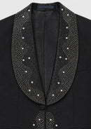 Men's Rhinestone Embellishments 3-Piece Wedding Black Tuxedo