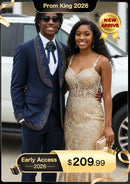 Men's 3-Piece Rhinestone Embellishments Wedding Navy Tuxedo