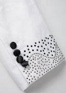 Smoking de mariage blanc trois pièces pour homme, orné de strass