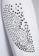 Smoking de mariage blanc trois pièces pour homme, orné de strass