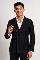 Men’s 3-Piece Classic Double-breasted Black Business Suit