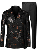 Gold and Silver Floral Black Tuxedo