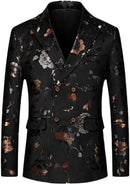 Gold and Silver Floral Black Tuxedo