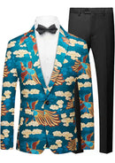 Sky Blue Tuxedo with Phoenix and Cloud Motif