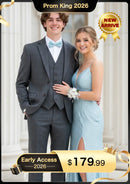 Traje gris de 3 piezas con diseño de cuadros escoceses y corte entallado para hombre