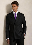 Men's 2-Piece Double-Breasted Black Suit