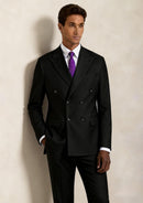Men's 2-Piece Double-Breasted Black Suit