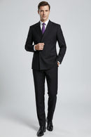 Men's 2-Piece Double-Breasted Black Suit