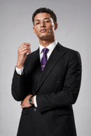Men's 2-Piece Slim Fit Double-Breasted Black Suit