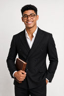 Men’s 3-Piece Classic Double-breasted Black Business Suit