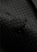 Slim Fit Micro-Textured Black Crystal Double-Breasted Tuxedo (2-Piece)