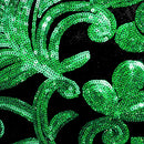 Esmoquin de dos piezas con cuello chal y lentejuelas verde flor para hombre