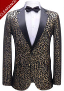 Men's Leopard Seamless Pattern Black Dinner Jacket