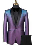 Men's 2-Piece Flashy Suit with Purple and Blue Gradient Flash