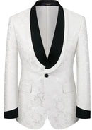 Leaf Jacquard White Tuxedo