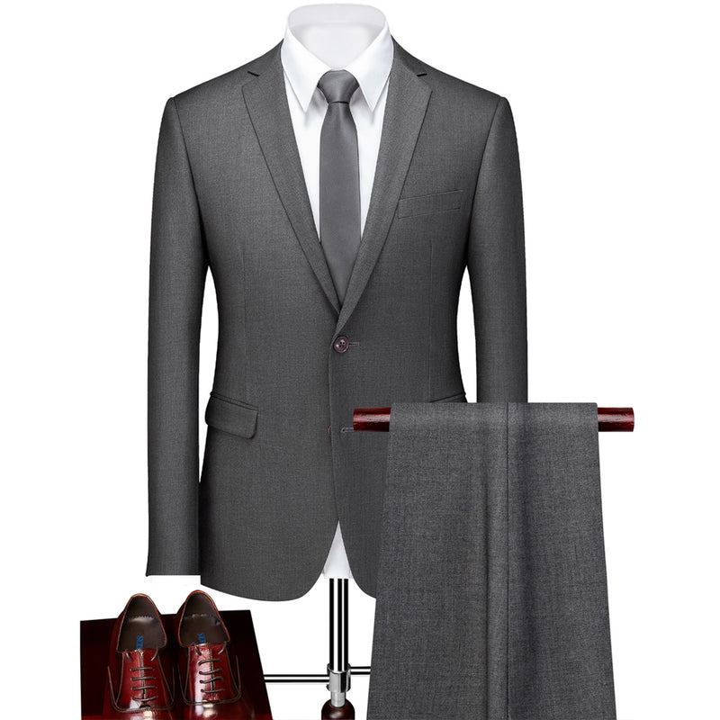 gray casual suit